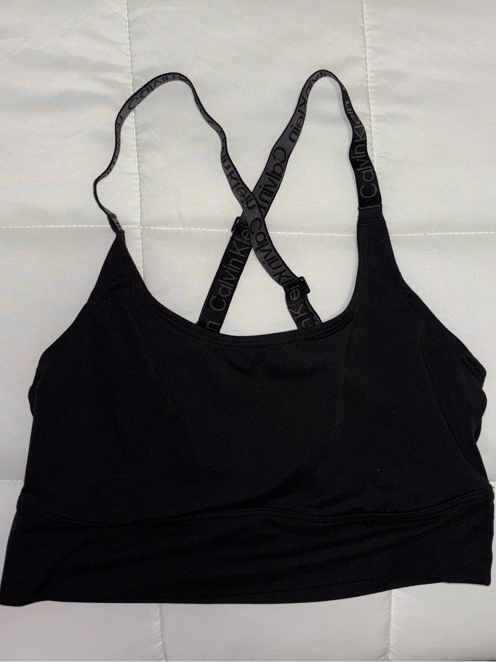 Calvin Klein Black Logo-Strap Sports Bralette